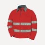 Jaqueta d'alta visibilitat, de material combinat, color vermell.